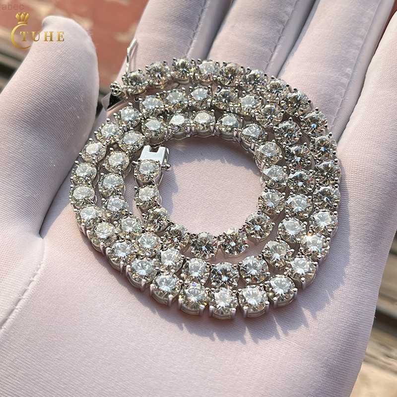 

Local Us Stock Pass Diamond Tester Lab Grown d Color Vvs Moissanite Tennis Chain Necklace for Men Women
