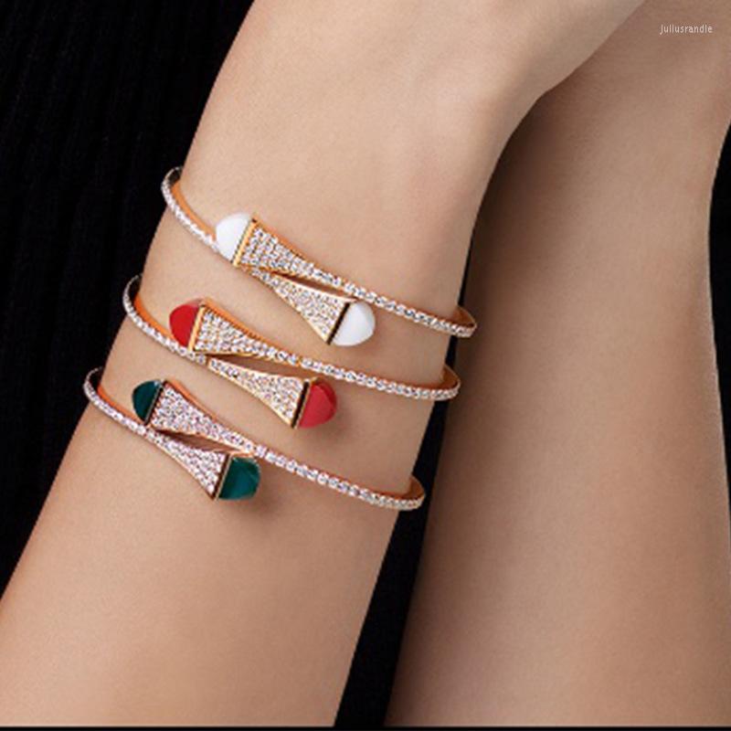 

Bangle Fashion Adjustable Multi Color Rainbow CZ Crystal Women Cross Jewelry For Friend N-1928