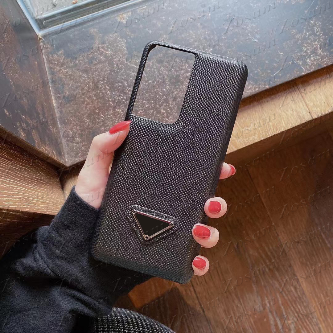 

Classic Triangle Letter Smartphone Case for Samsung Galaxy S23 Plus S22 S21 S20 Ultra S10 S9 S8 Note 20 10 9 8 Hard TPU Back Shell Cover Premium Case, Black