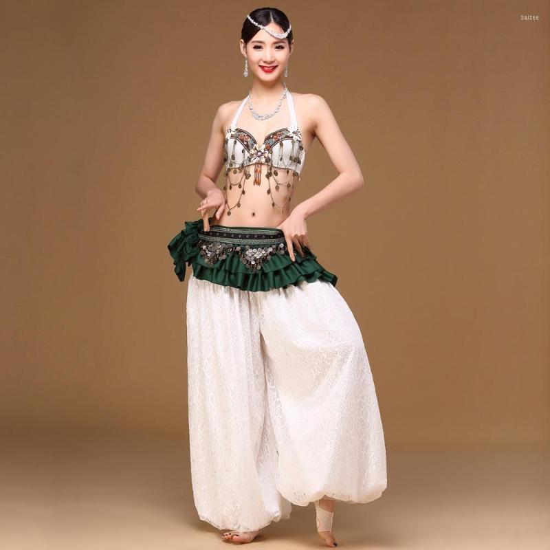 

Stage Wear 2023 Tribal Belly Dance Pants For Women Dancewear 3pcs Set Beaded Bra Coins Belt Bloomers Bellydance Pantalon, 2pcs bra and pants