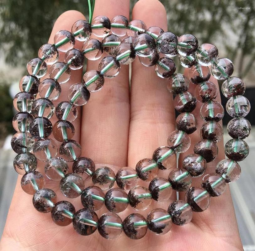 

Strand Natural Green Phantom Multi-inclusion Crystal Quartz Bracelet 6mm 3 Laps