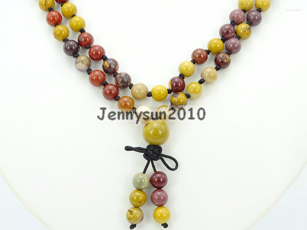 

Strand Natural Moukaite 6mm Gems Stone Buddhist 108 Beads Prayer Mala Knot Necklace Multi-Purpose 5Strands/Pack