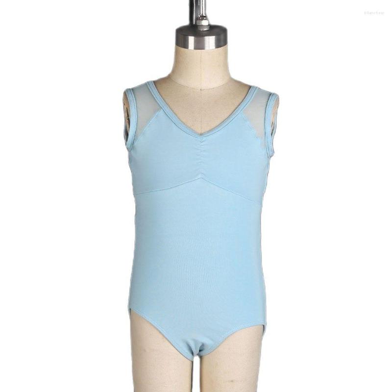 

Stage Wear Design Of Kids Ballet Dance Sleeveless Cotton And Mesh Leotard For Children Dancing Practice 03D0015, Black