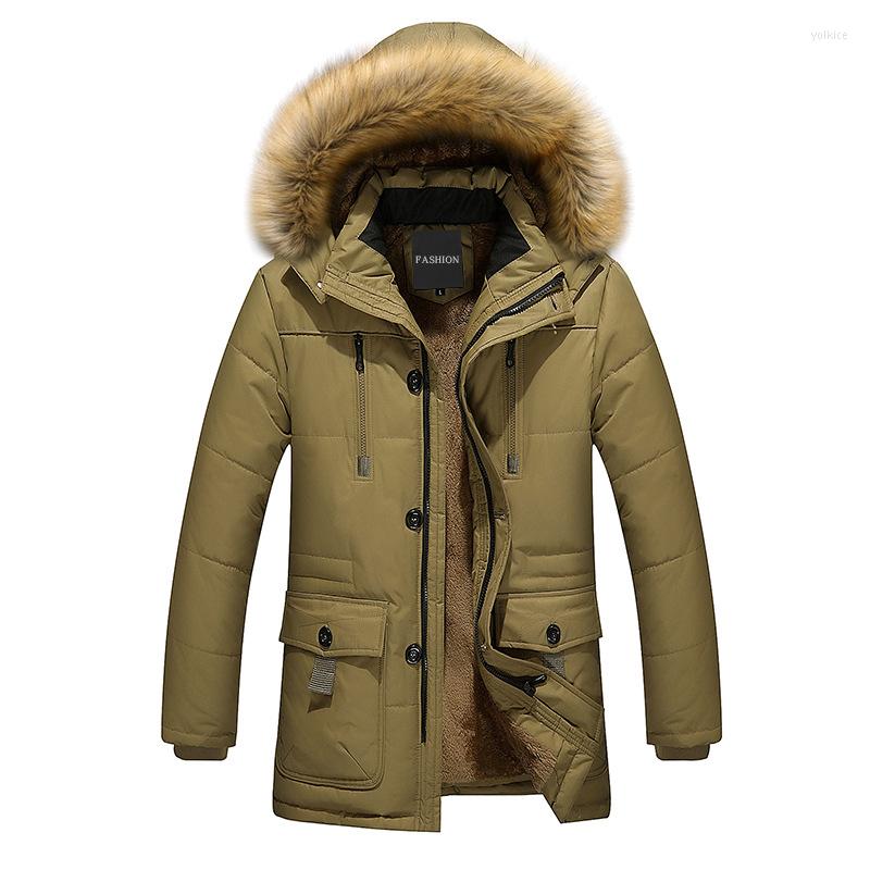 

Men's Down Winter Cotton-Padded Jacket Mid-length Velvet Plus Size Hooded