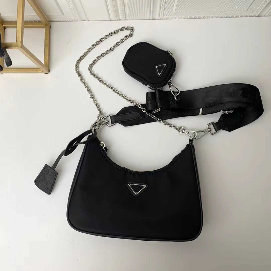 

designer bags prads new three-piece set single-shoulder messenger three-in-one hand underarm leisure commuting, Sky blue