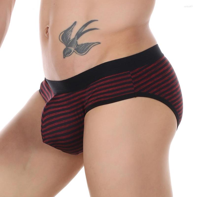 

Underpants Men Sexy Swimwear Beachwear Briefs Stripe Underwear Youth Boys 2023 Low Waist Stretch Bulge Pouch Panties Smooth Lingerie, Black