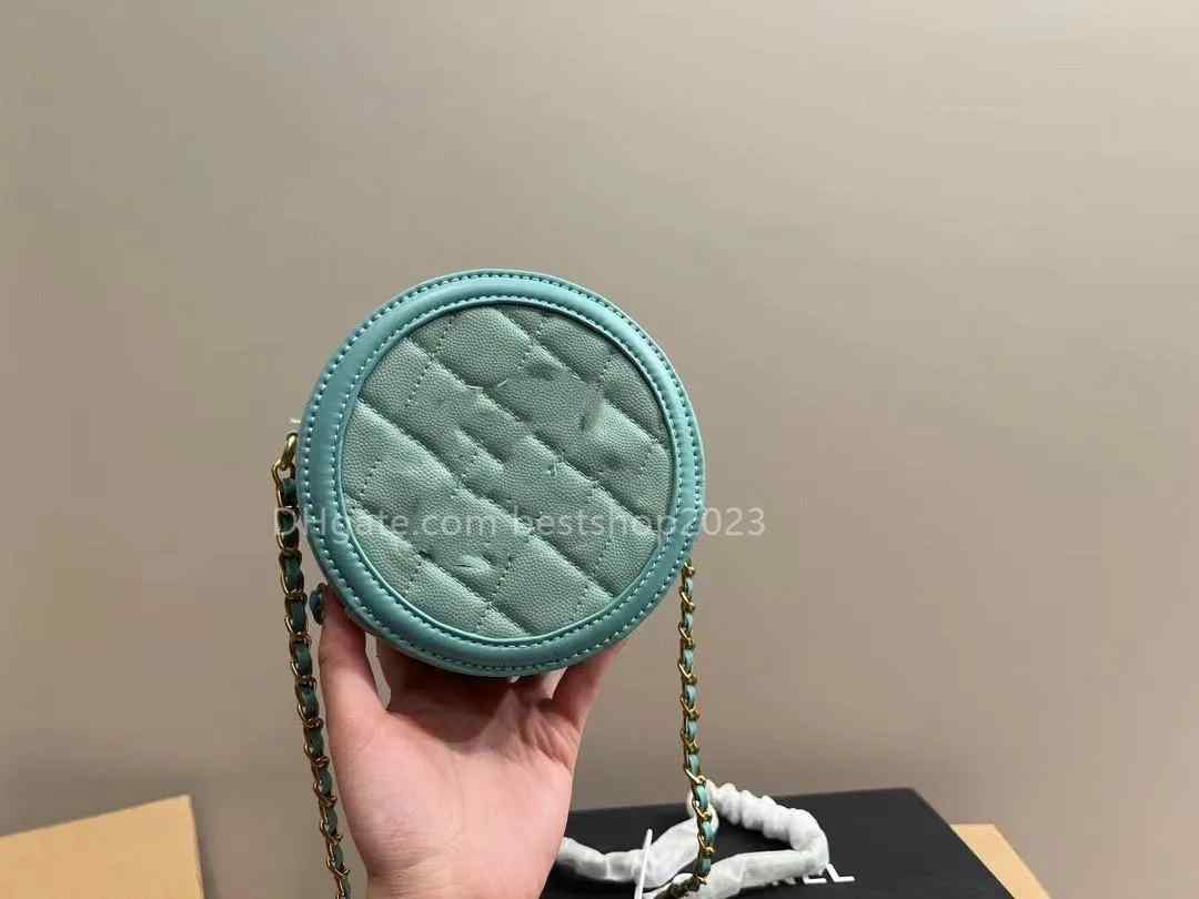 

2023 spring summer New Fashion crossbody shoulder chain bag round cake bag lipstick cosmetic bag pattern versatile 15 * 15CM