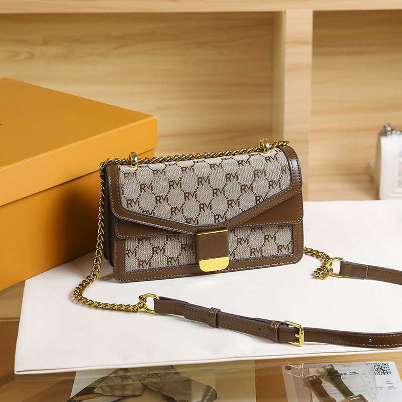 

Chain small bag 2022 new fashion versatile high sense small square bag net red shoulder bag messenger bag women's bag, Brown5