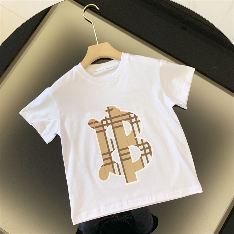 

Baby Boy and Baby Girl Luxury T-shirt Fashion designer children's T-shirt Summer T-shirt top with alphabet Wavy stripe printed children's clothes 100cm-150cm a147
