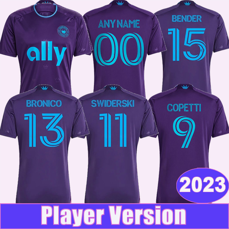 

2023 Charlotte FC Player Version Mens Soccer Jerseys BRONICO SWIDERSKI COPETTI BYRNE BENDER AGYEMANG Home Away Football Shirt Short Sleeve Uniforms, Qy13077 2023 away no patch