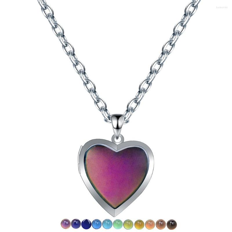 

Chains Women's All-match Light Luxury Niche Design Stainless Steel Chain Heart-shaped Love Po Box Thermochromic Necklace