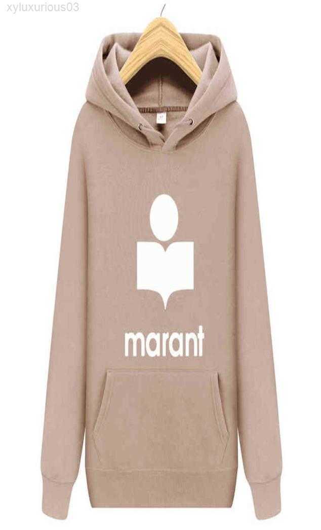 

2022 Autumn Winter Men039s Hoodie Casual Sweatshirt Marant Printed Unisex Longsleeved Pullover Y12201292, Beige b