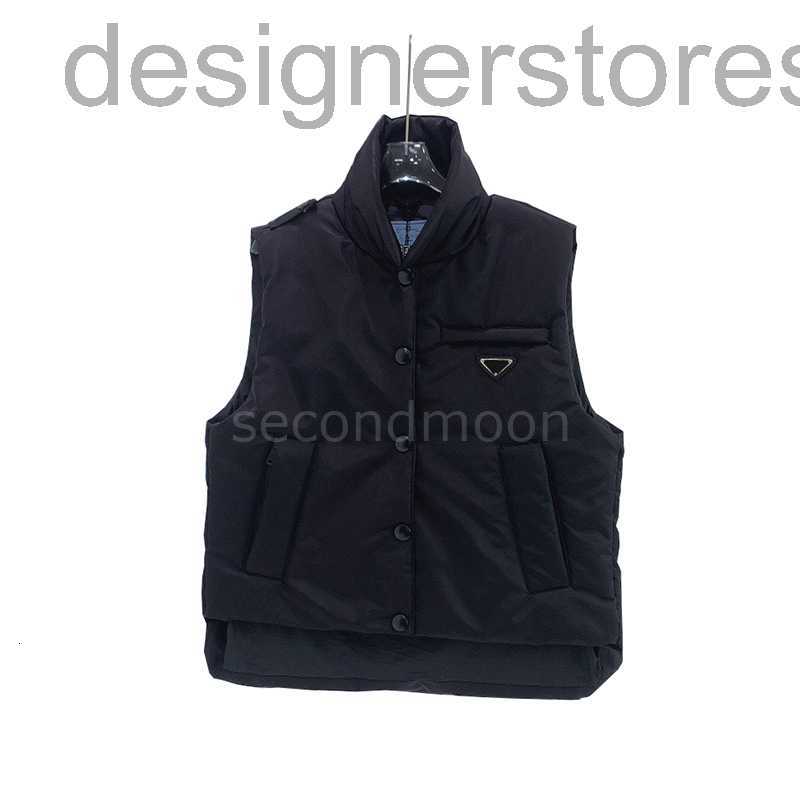 

designer Triangle Badge Down Vests Unisex Winter Thicken Vest Fashion Designers Lapel Neck Outerwear Men Women Warm Jackets RAYP, Black