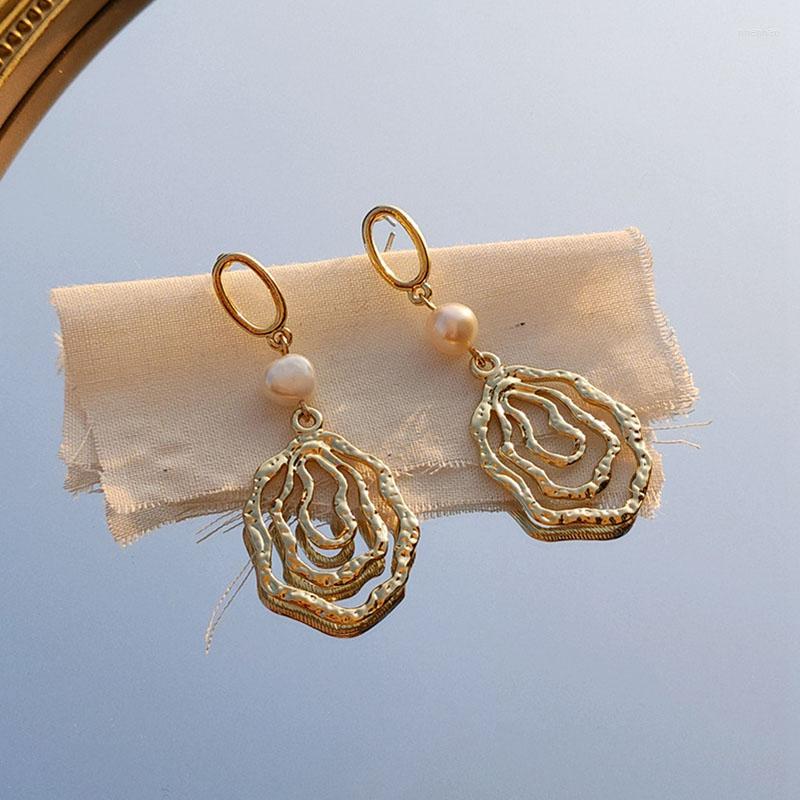 

Dangle Earrings Classic Pearl Irregular Geometric Metal For Women Holiday Party Birthday Gift 2023 Style Fashion Jewelry E051