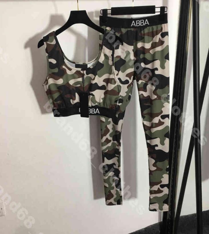 

Sexy women bra legings pants sets outfit Camouflage lu Womens Luxury Tracksuits Designer Yoga logo DG brand camisole slimfit le9036332