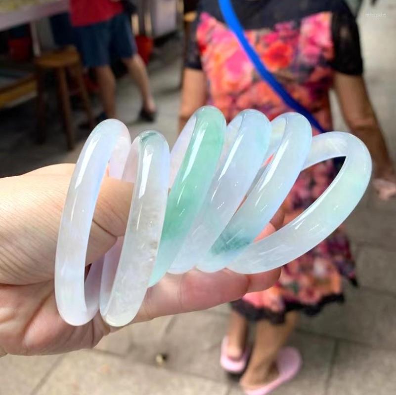 

Bangle Real Jade Bracelet Clear Jadeite Jasper Bangles Normal Width Adult Women Hand Jewelry Couple