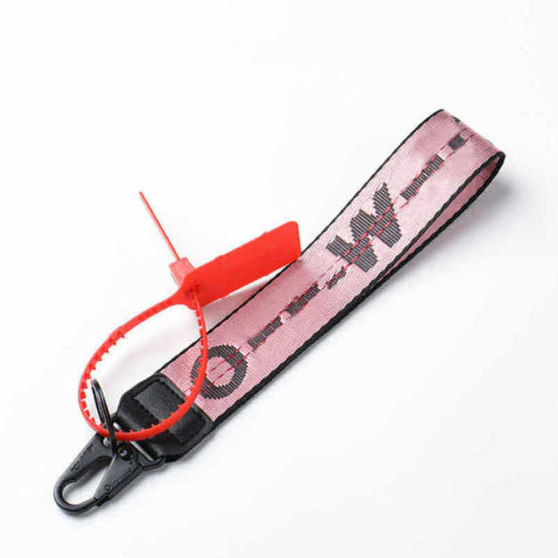 

Luxury Fashion Keychains Brand Key Rings Clear Rubber Keys Ring Offs Men Women Canvas Keychain Embroidery Letters Pendant Belt 3.5x25cm Keyring Rn3f