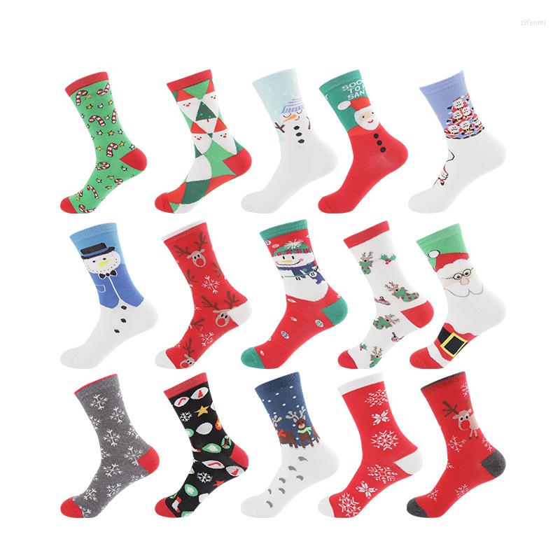 

Women Socks Arrive Christmas Cotton Funny Snowflake Happy Year Autumn Winter Santa Claus Snow Elk Gift, 21