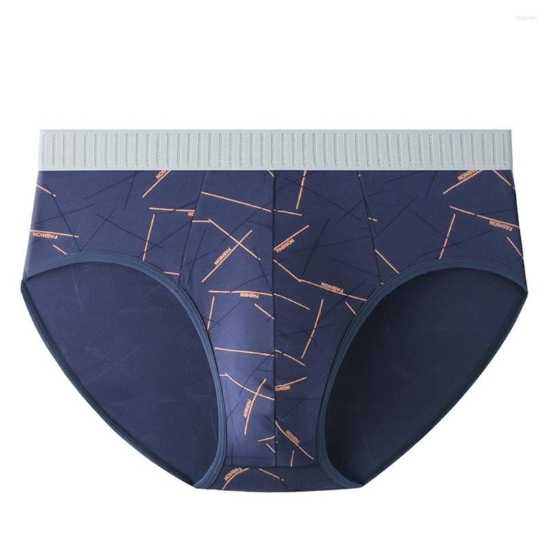 

Underpants Mens Briefs Bulge Pouch Seamless Underwear Sexy Fashion Printed Breathable Trunks Slip Homme Swim Shorts, Brown