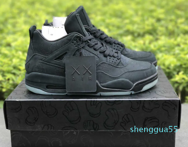 

Shoes Dr Release Authentic 4 Kaws Cool Grey White Black Glow in Dark Mens Outdoor Sports Sneakers with Original 930155-003
