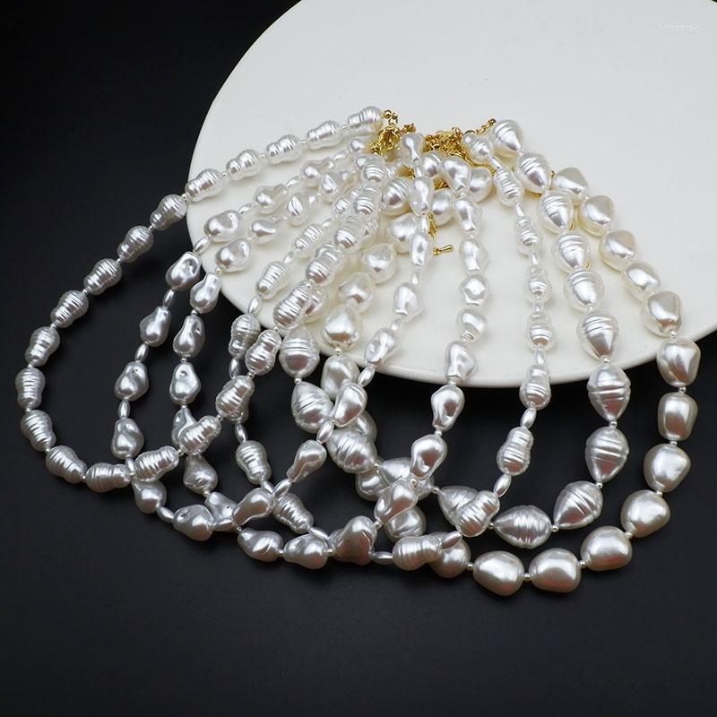 

Choker Irregular White Imitation Pearl Necklace Baroque Jewelry Fashion Euro Style For Women Party Gifts