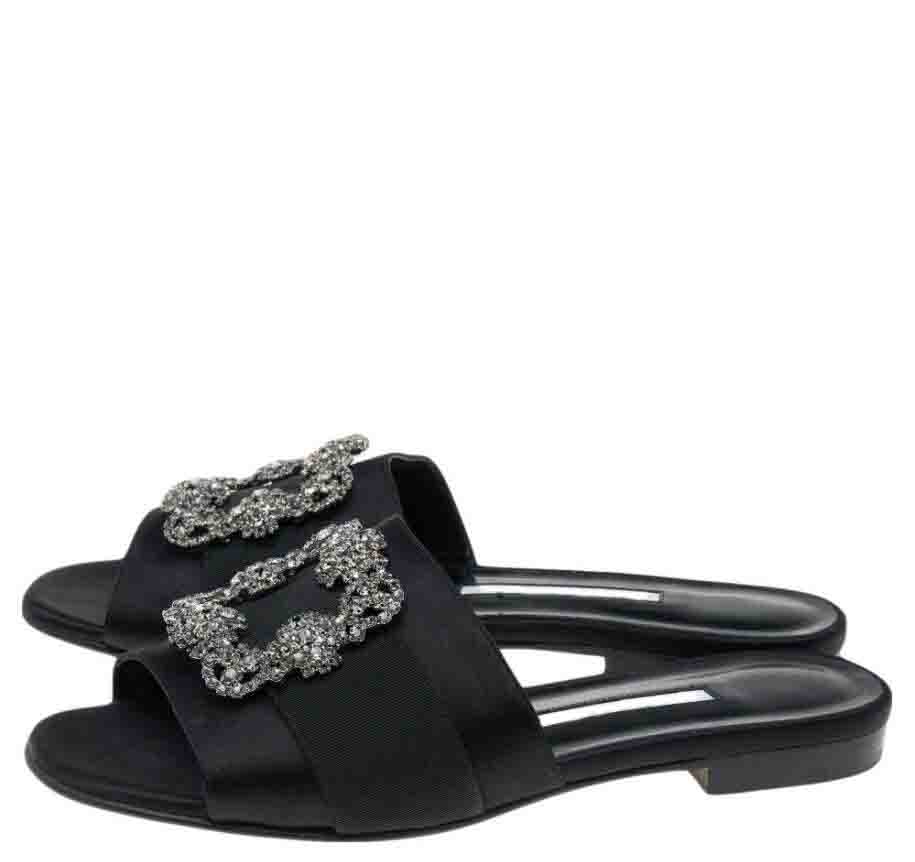

Luxury designer Flat sandal women slipper shoes Martamod Crystal Buckle Slide Sandals satin Jewel Square outdoor Comfort flats slip on 35-43 box