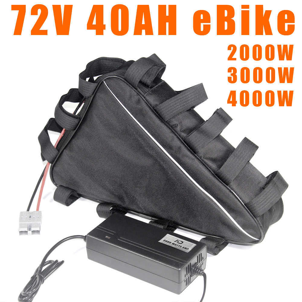 

72V 20AH 30AH 40AH eBike Triangle Lithium Battery For 72V 3000W 4000W Electric Bicycle Battery Pack