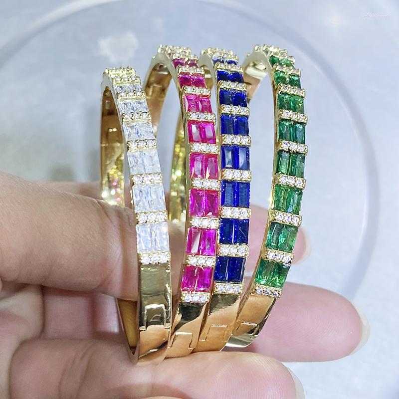 

Bangle 3 Pcs 2023 Zircon Jewelry Pave Gold Plated Women 21088