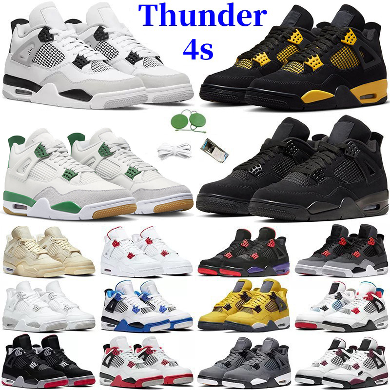 

Jumpman 4 Pine Green basketball shoes for men women 4s Military Black Cat Tour Yellow Sail Red Thunder White Oreo Cactus Blue University Infrared sports sneakers, 21