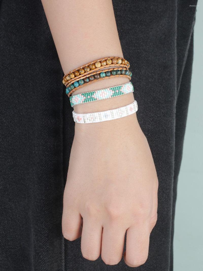 

Charm Bracelets C.QUAN CHI Miyuki Beads Strand Colorful Stackable Friendship Women Wrap Jewelry