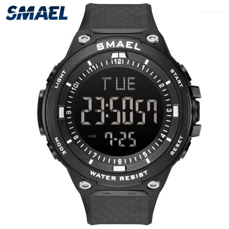 

Wristwatches Brand Fashion Sport Watch Men Waterproof LED Digital Alarm Clock Military Men's Relogio Masculino 1813, Black