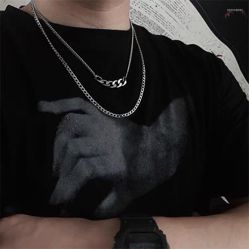 

Chains European And American Fashion Hip-hop Titanium Steel Necklace Personality Stainless Retro Autumn Winter Double Layer Long