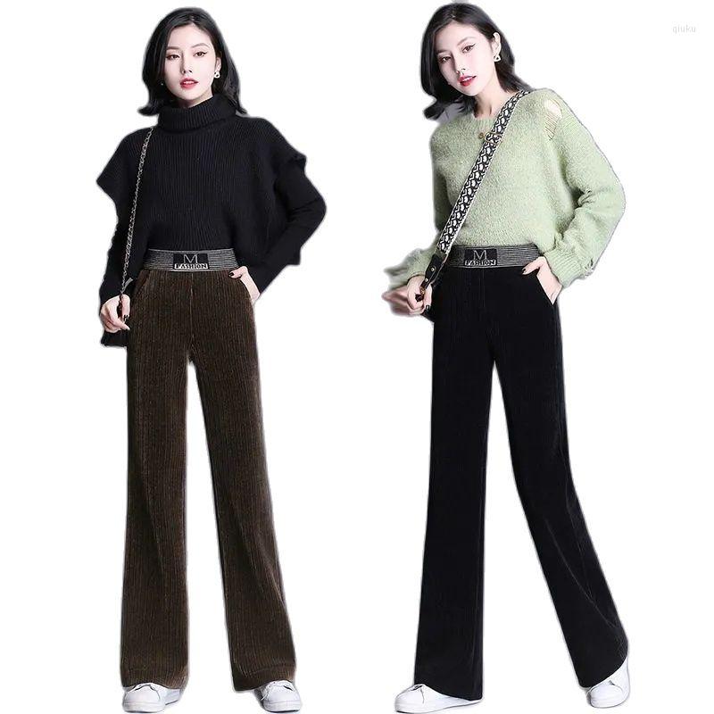 

Women' Pants Autumn Winter Thicken Wick Velvet Lady High Waist Thin Women' Trousers Straight Loose Casual Ladies Wide Leg, Blue