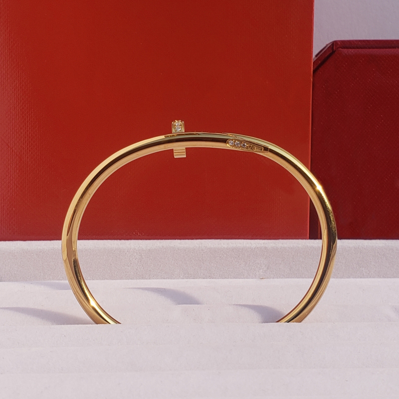 

Classic Love Bangle Bracelet Gold Silver Rose Gold Nail Bracelet Cuff Bangle with Diamonds Bracelets Womens Mens Lover Jewelry
