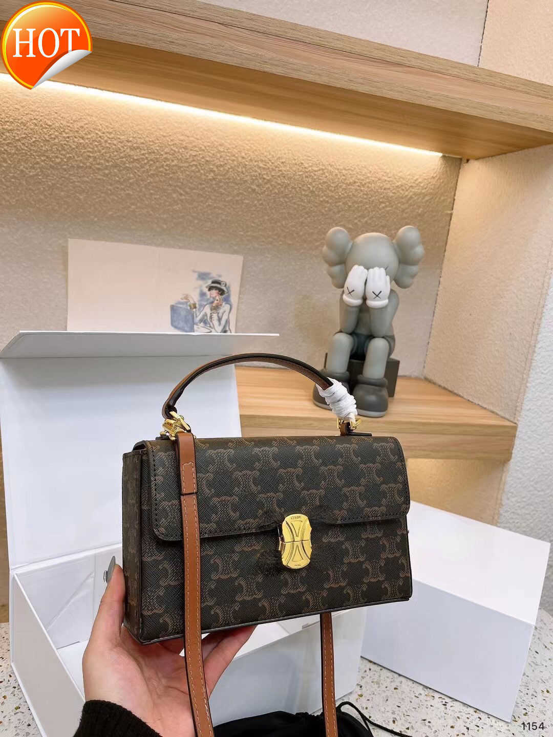 

Luxury Brand Designer Handbags Shoulder Bags Crossbody Bag Tote 2023 New Women's Fashion Old Flower Print Hand-held Envelope bag Package Gift Box Factory Direct Sales, Brown