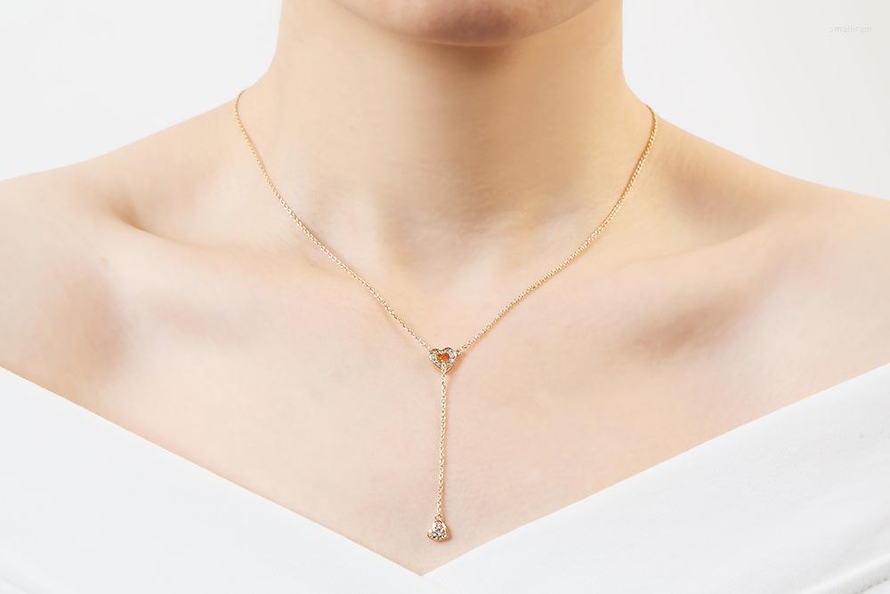 

Chains Beautiful And Delicate Fresh Sweet Heart-shaped Inlaid Zircon Pendant Necklace Wendding Gift