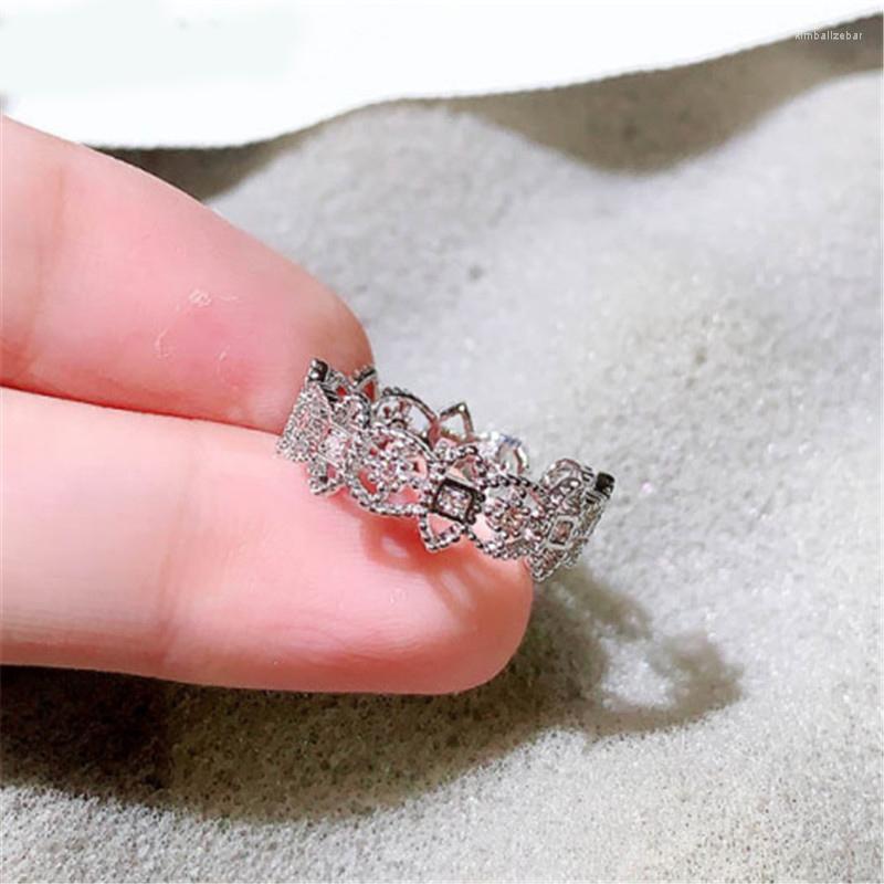 

Wedding Rings Fashion Korean Flower Rhinestones Open For Women
