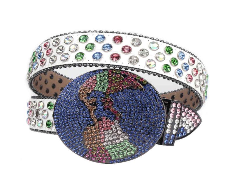 

New Wtern Strass Belt For Women Man Ston Globe Gp Colorful Diamond For Jeans Ceinture Femme Cinto De Strass2847560, Black