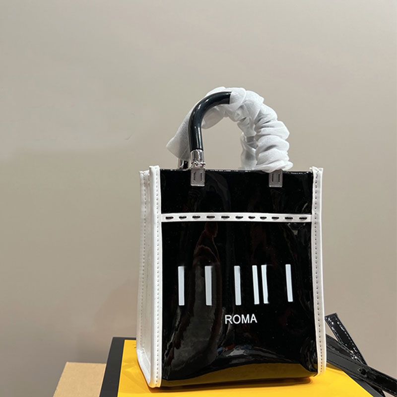 

Patent Leather Mini Tote: Fashionable Crossbody & Clutch Bag with Long Shoulder Strap