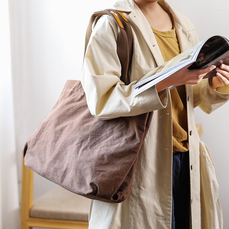 

Evening Bags Casual Canvas Handbags Ladies Shopping Tote Mommy Big Shoulder Outdoor, Coffee