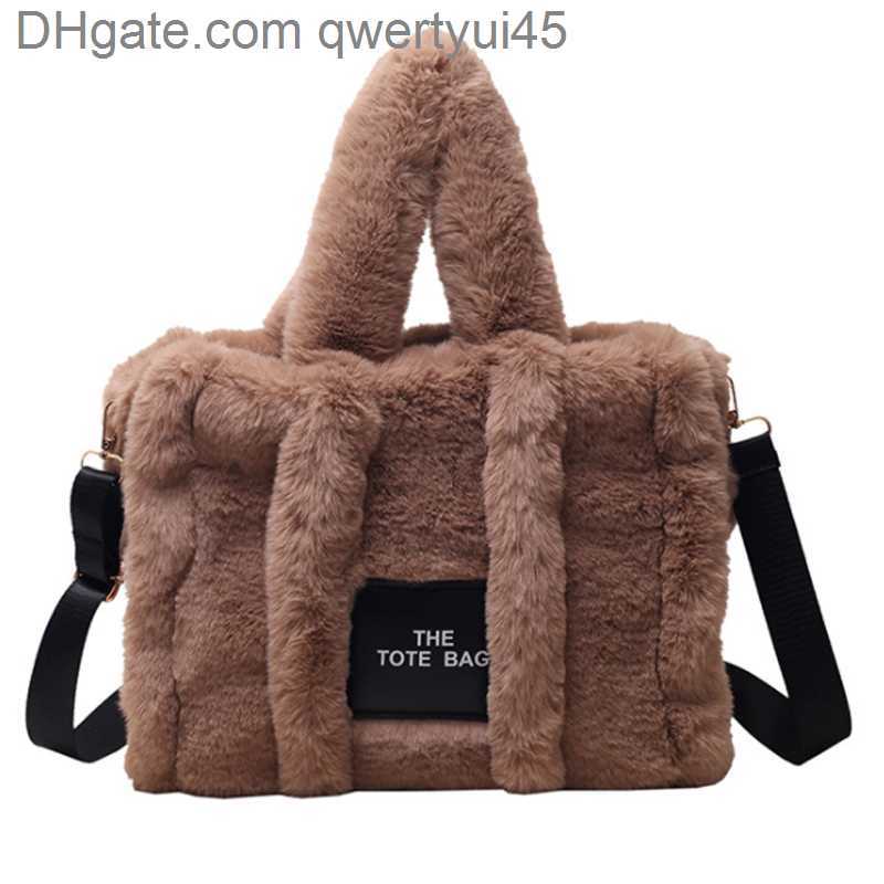 

qwertyui45 Totes Designer Women Handbag Autumn and Winter New Plush Tote Bag Large Capacity Shopping Commuter Bag Wide Shoulder Belt Cross Bag 031723H, Green