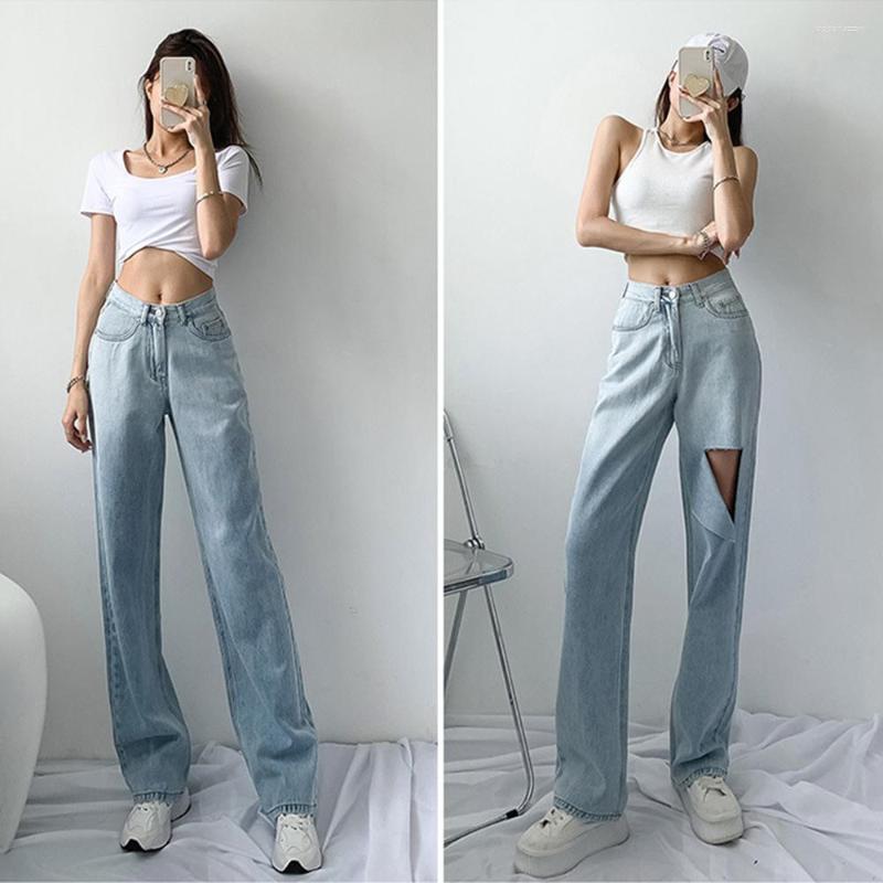 

Women's Jeans Vintage Streetwear Wide Leg Women Bottom Baggy Denim Pants High Waist Femme Vaqueros Clothing Trousers Mujer Pantalones, A-hole