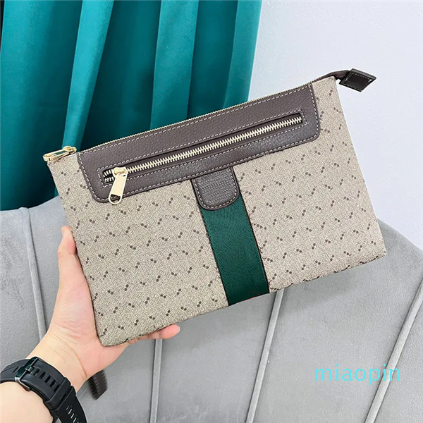 

Men Wallets Clutch Bags Envelope Package Canvas Leather Mini Designer Hand Bag Purse Classic Zipper Pack Buckle Top Zipper Pouch Purse