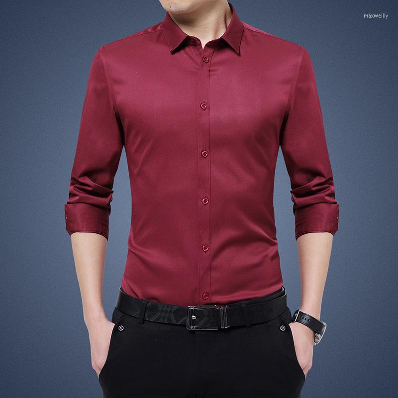 

Men's Casual Shirts 2023 Spring Men's Brand Shirt Business Formal Solid Color Long Sleeve Male Classic Fashion Clothes Four Seasons Top, White