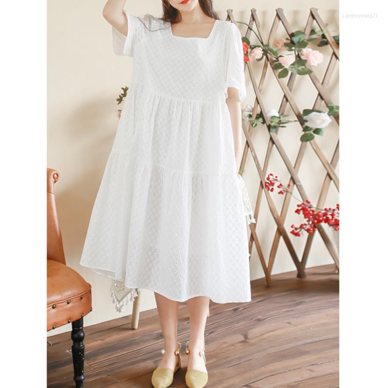 

Party Dresses Bohemian White Dress Long Women Summer V-neck Embroidery Lace Hollow Out Maxi Robe Elegant Vintage Mid Femme Clothing