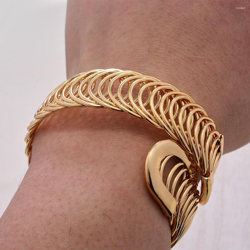 

Bangle 1pcs/lot Bangles Gold Color Bangle&Bracelet Dubai For Women Africa Jewelry Ethiopian Wedding Bride Gift