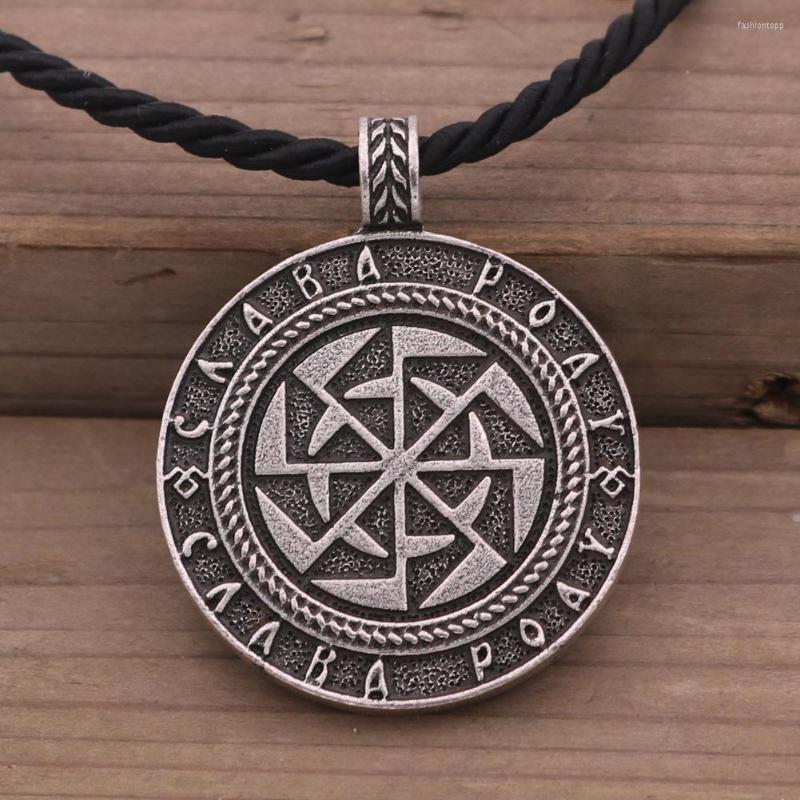 

Pendant Necklaces Viking Kolovrat Slavic Metal Necklace Wheel Rune Pagan Talisman Jewelry