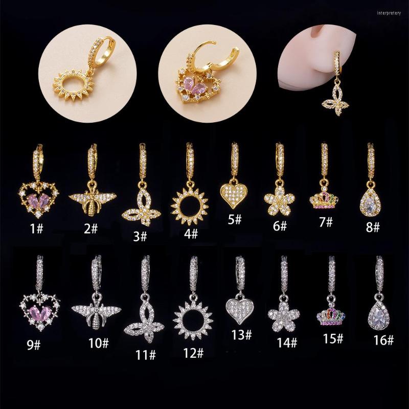 

Dangle Earrings 1Piece 2023 Trend Earring For Women Fashion Jewelry Crown Flower Heart Zircon Drop Teens