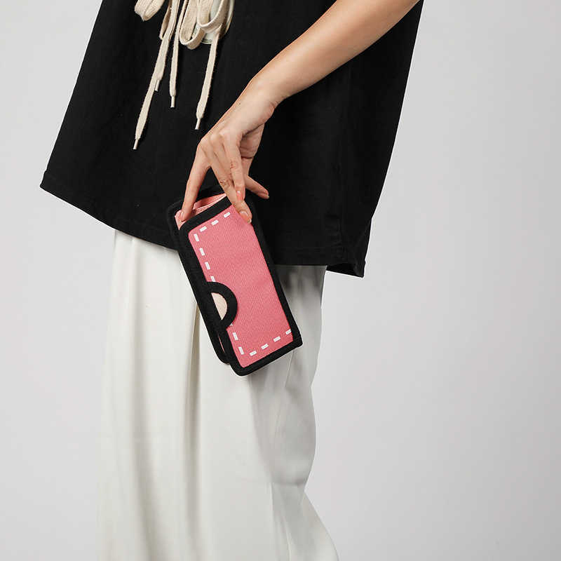 

Cartoon Long Clip Cute Students Secondary Long Wallet Men And Women Wallet Card Bag, Pink
