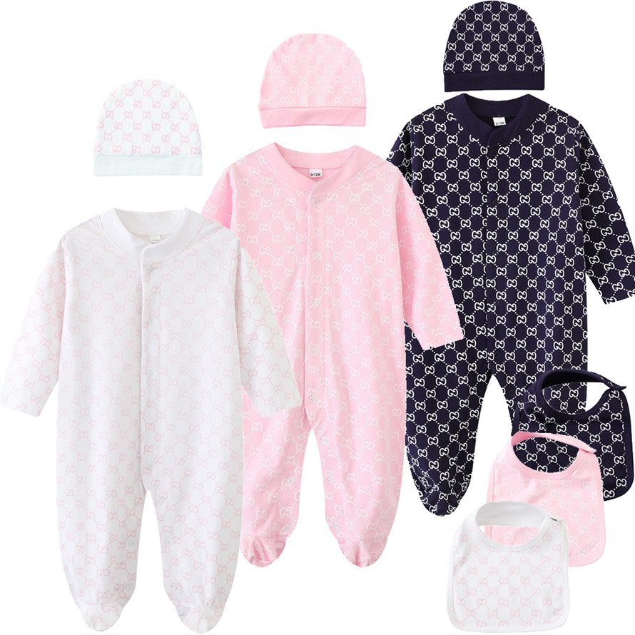 

INS Baby Brand Clothes Baby Romper New Cotton Newborn Baby Girls Boy Spring Autumn Romper Kids Designer Infant Jumpsuits, Blue